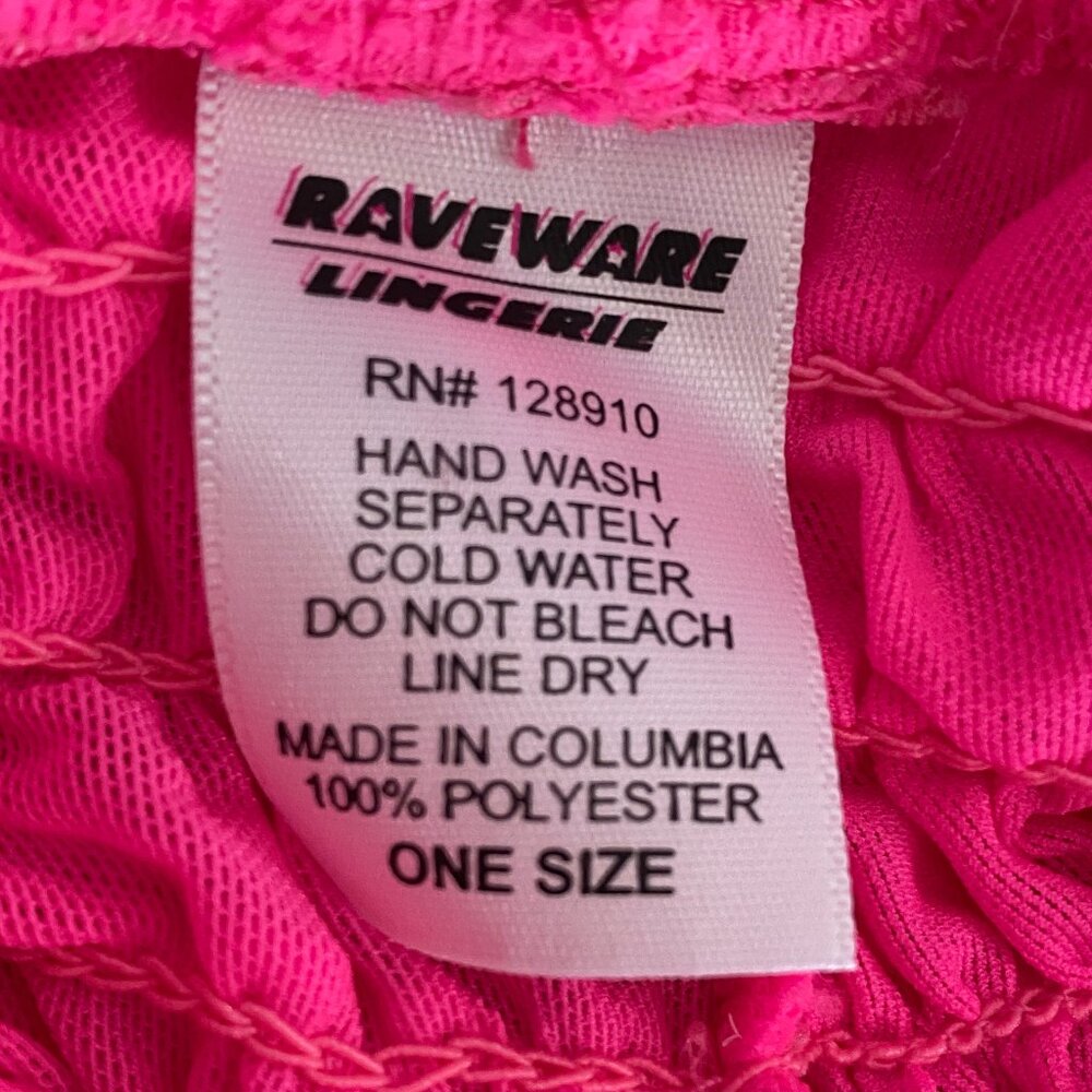 Raveware Lingerie Neon Pink Ruffle Lace Boyshort Panties One Size - Picture 4 of 4